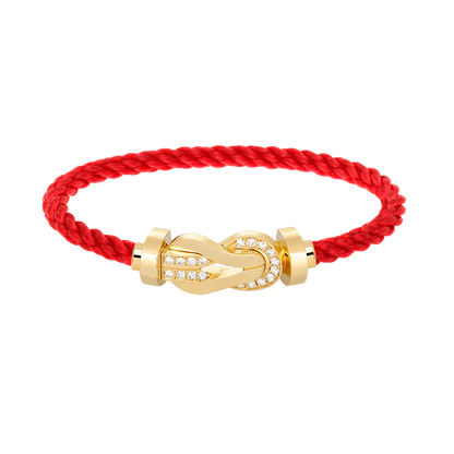 [Glimmer]CHANCE LARGE 8 FIGURE BUCKLE HALF DIAMOND BRACELET GOLD