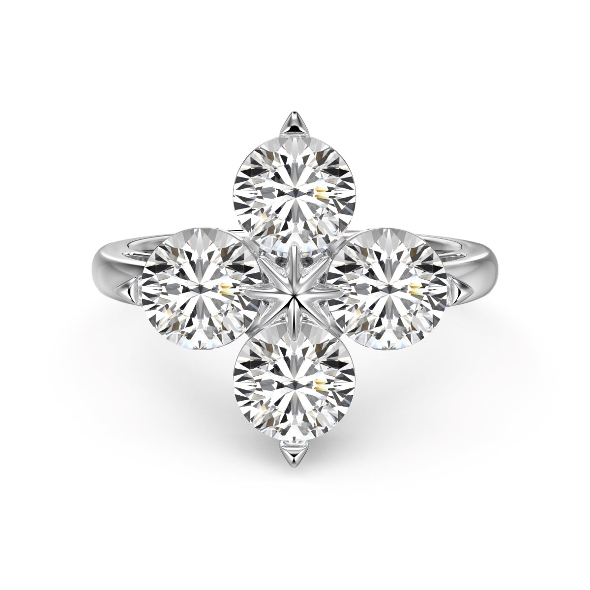 [Glimmer Jewelry]Four-Leaf Clover Eight-Pointed Star Ring