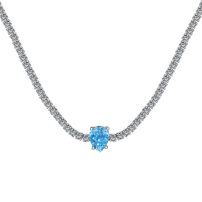 [Glimmer Jewelry]1.0 carat Unique Pear Cut Tennis Necklace