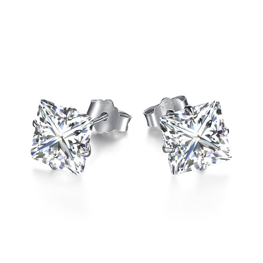 [Glimmer Jewelry]スクエアセンターストーン スタッドピアス