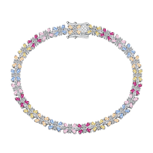 [Glimmer Jewelry]輝くカラフルなエメラルドカット パーティーブレスレット