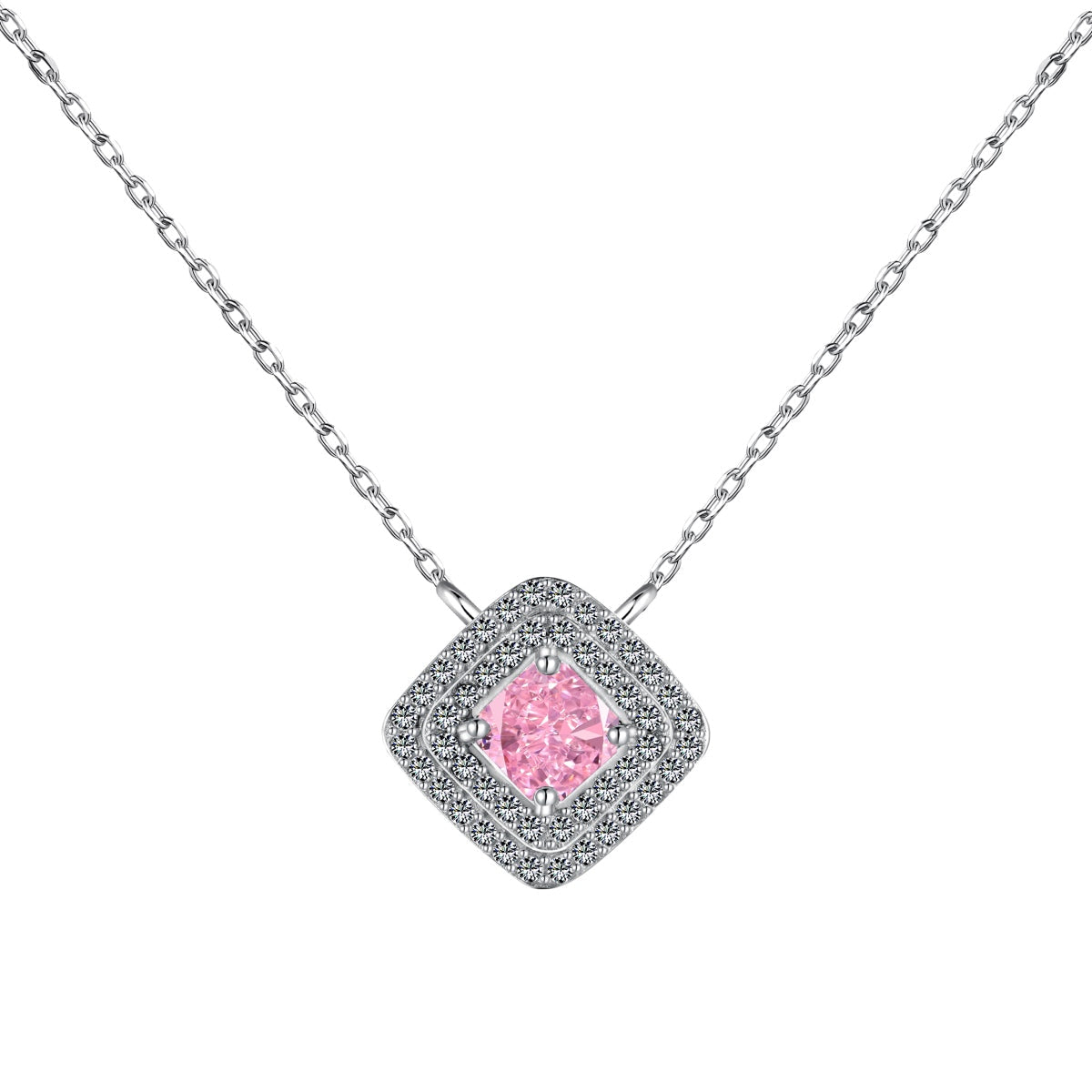 [Glimmer Jewelry]Sparkling Asscher Cut Necklace