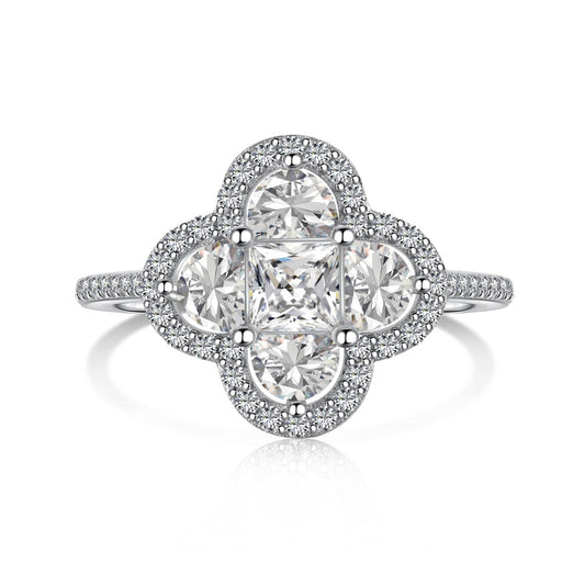 [Glimmer Jewelry]ゴージャス エタニティ フラワー型 宴会リング