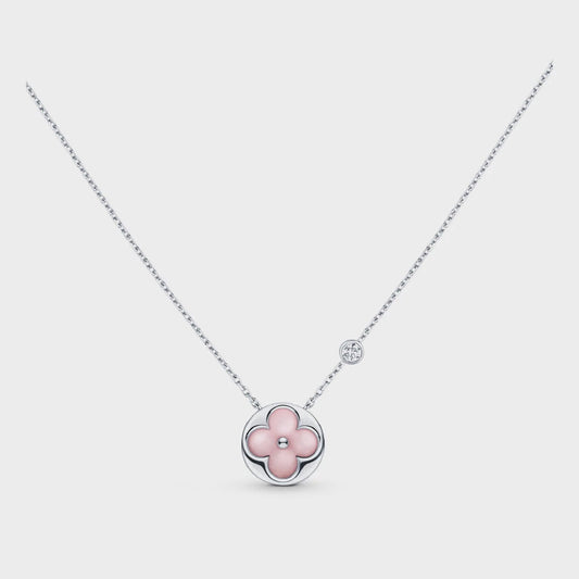 [グリマー]太陽モチーフピンクMOPシルバーブレスレット