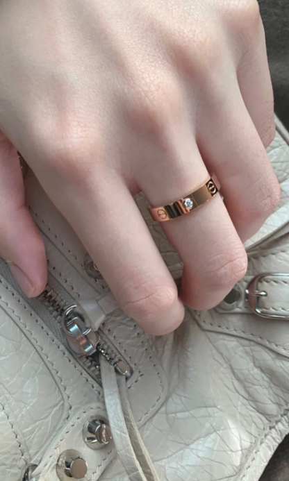 [グリマー]ラブリング 4MM 1ダイヤモンド