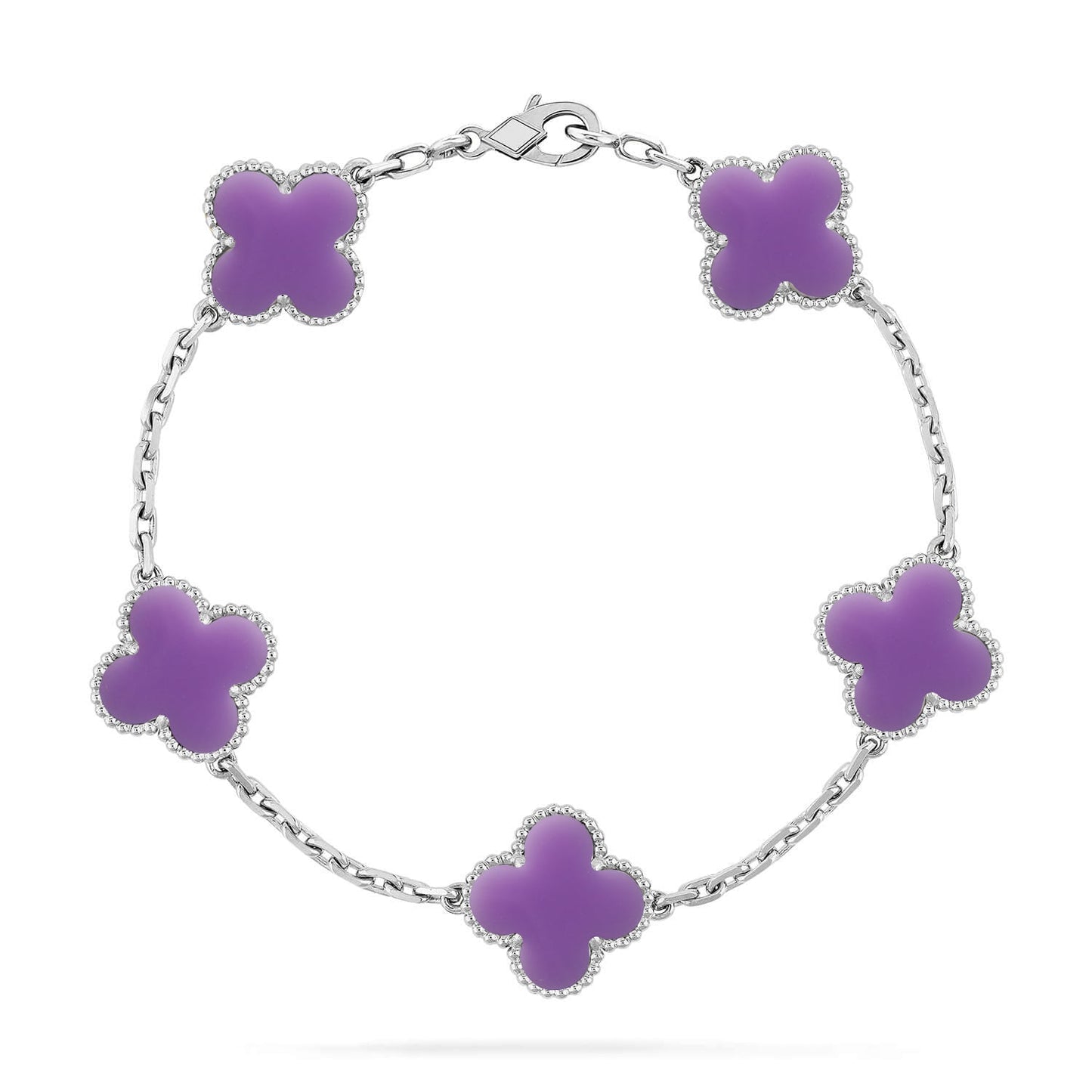 [Glimmer]クローバー5モチーフ ライトパープル ブレスレット コレクション