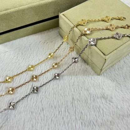 [Glimmer]クローバー 6 モチーフ ダイヤモンド ブレスレット