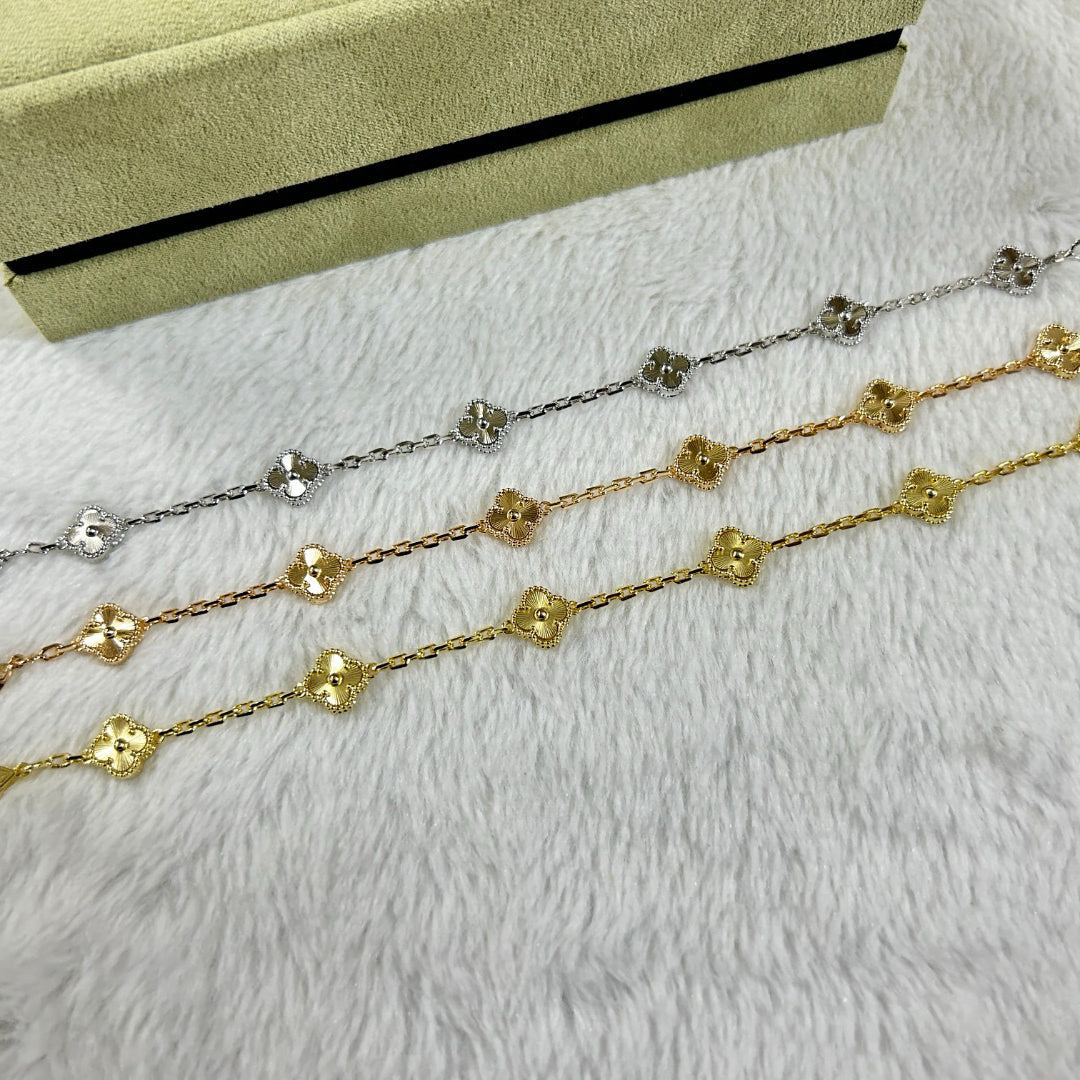 [Glimmer]クローバー 6 モチーフ ダイヤモンド ブレスレット