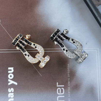 [Glimmer]FORCE LARGE HORSESHOE BLACK WHITE DIAMOND BRACELET Glimmer GOLD