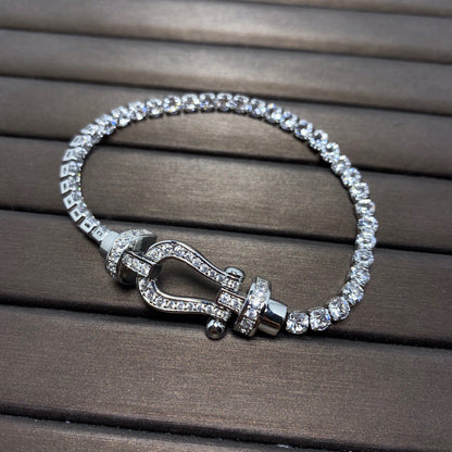 [Glimmer]FORCE  LARGE HORSESHOE FULL DIAMOND TENNIS BRACELET