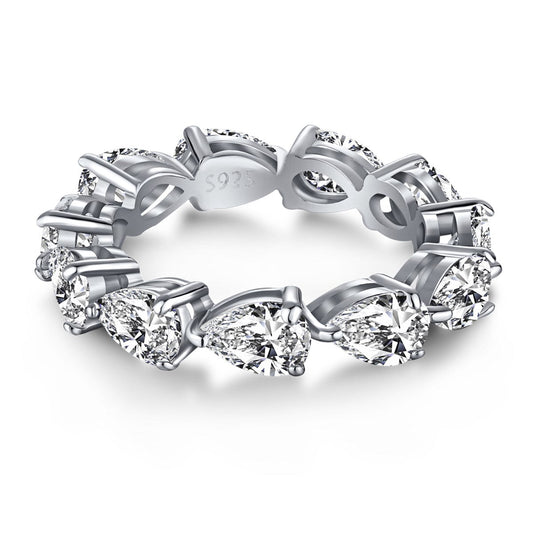 [Glimmer Jewelry]ゴージャスなペアカットテニスリング