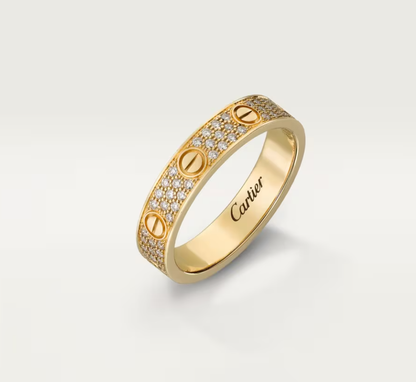 [Glimmer]LOVE RING 4mm-wide full-diamond ring GOLD