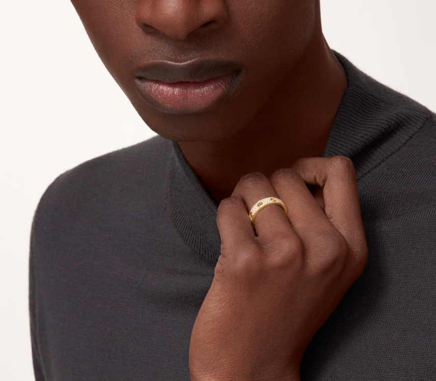 [Glimmer]LOVE RING 4mm-wide full-diamond ring GOLD