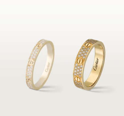 [Glimmer]LOVE RING 4mm-wide full-diamond ring GOLD