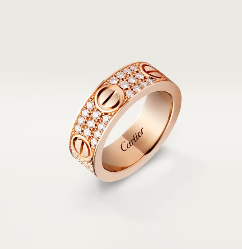 [Glimmer]LOVE RING 6.5mm-wide full-diamond ring Glimmer Gold