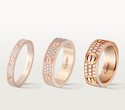 [Glimmer]LOVE RING 6.5mm-wide full-diamond ring Glimmer Gold