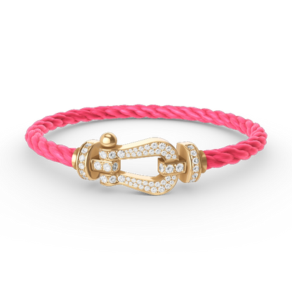 [Glimmer]FORCE LARGE HORSESHOE FULL DIAMOND BRACELET GOLD
