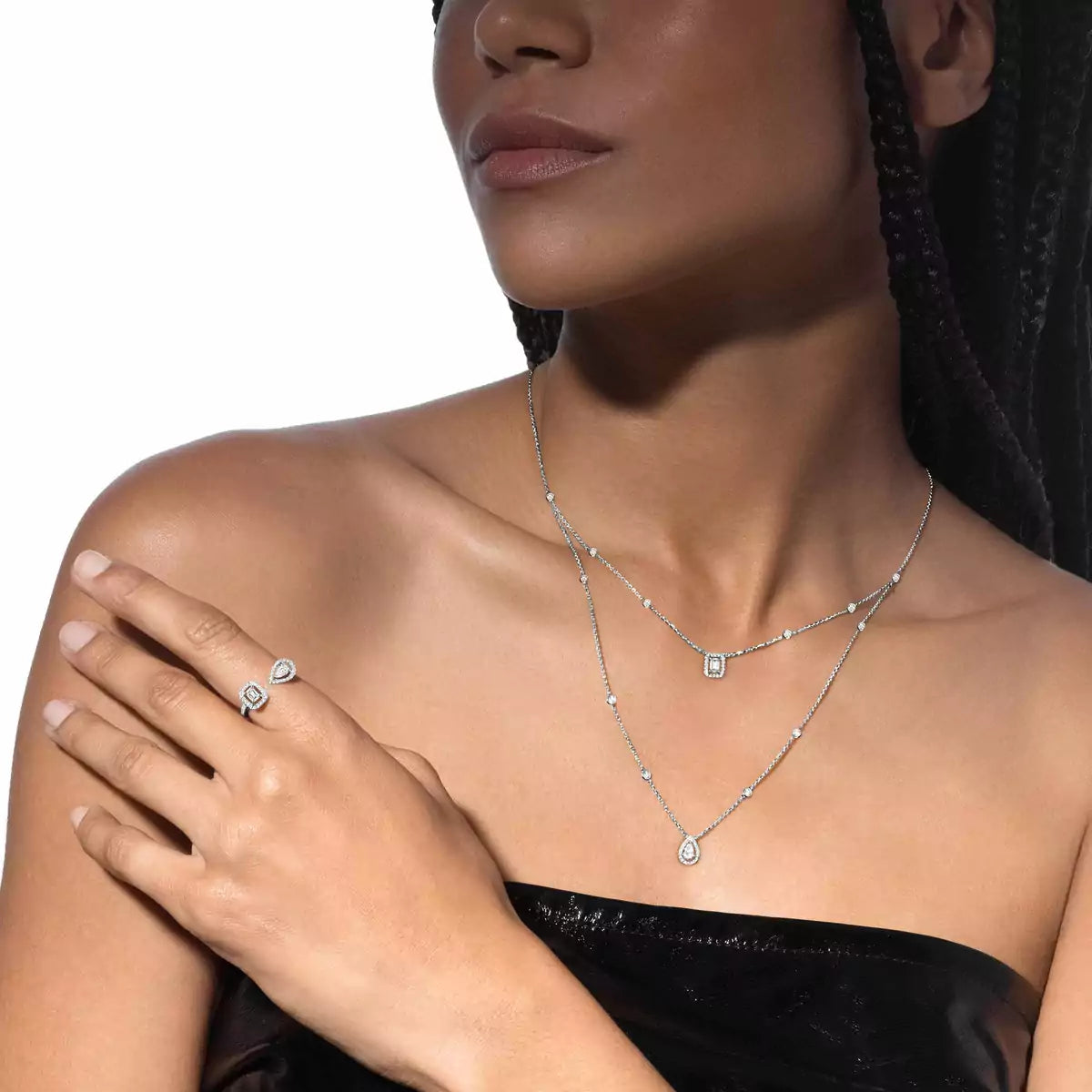 [Glimmer]Diamond Necklace My Twin 2 Rows