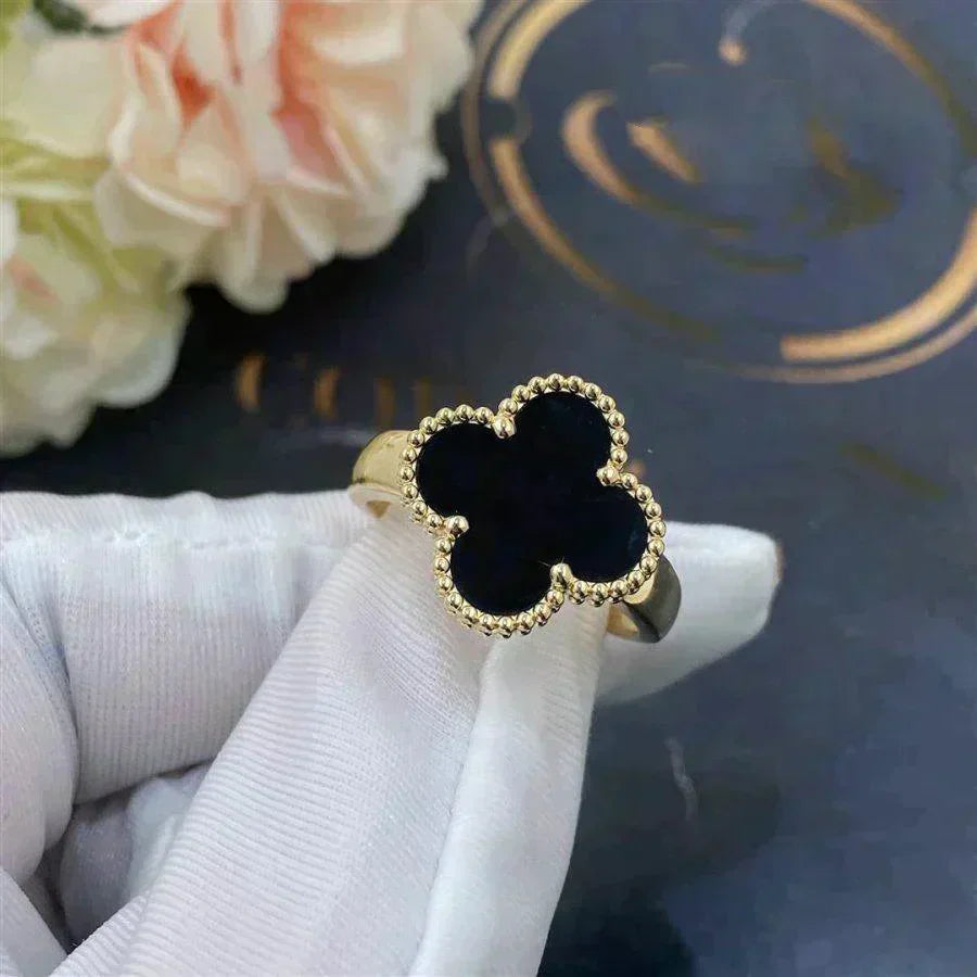 [Glimmer]CLOVER ONYX RING