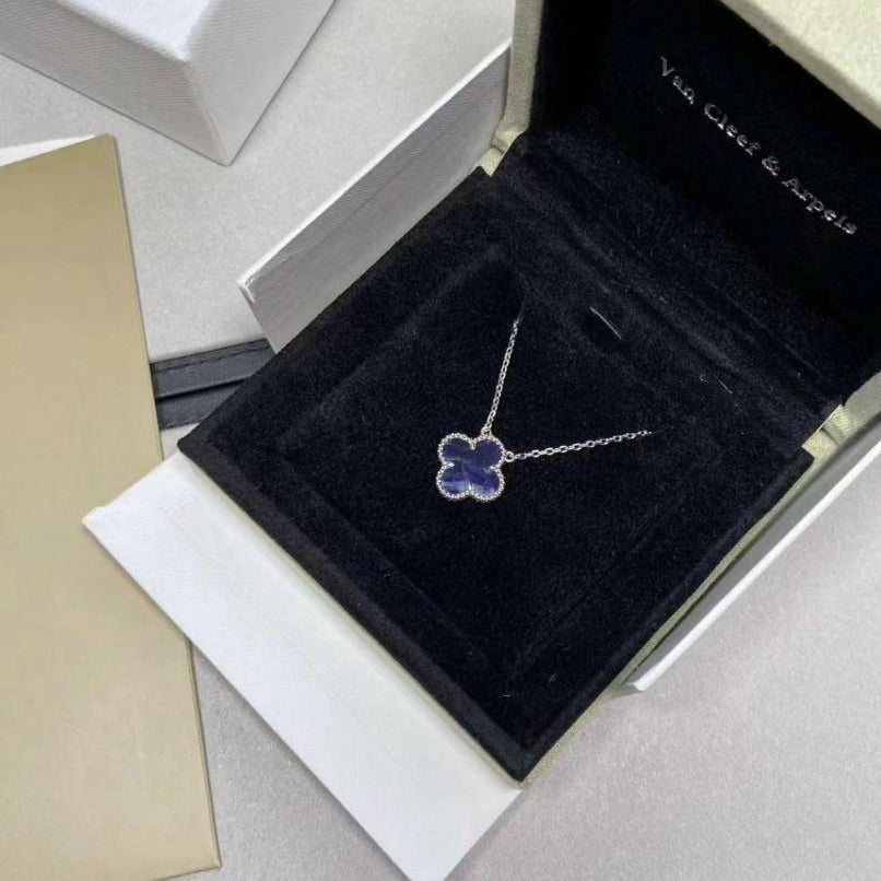 [Glimmer]CLOVER 15MM PIETERSITE NECKLACE SILVER