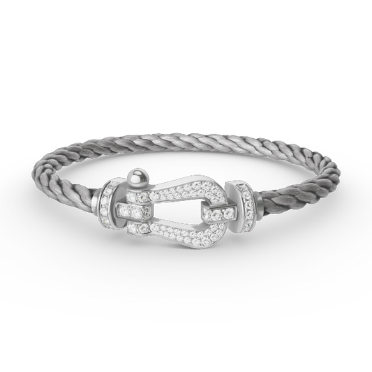 [Glimmer]フォースラージホースシューフルダイヤモンドブレスレット シルバー