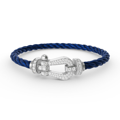 [Glimmer]FORCE LARGE HORSESHOE FULL DIAMOND BRACELET SILVER